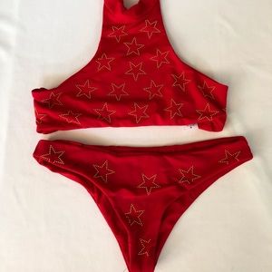 Beach Riot red studded star bikini ❤️❣️